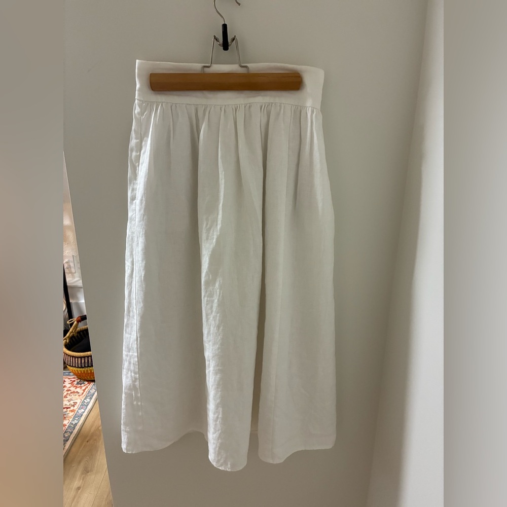 Reformation White Linen skirt